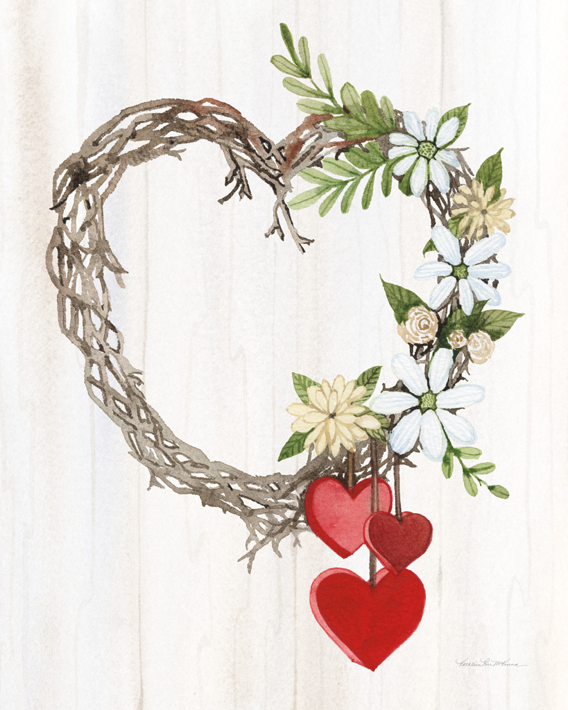 Rustic Valentine Heart Wreath II 46680 ArtPosters   46680   Rustic Valentine Heart Wreath II 